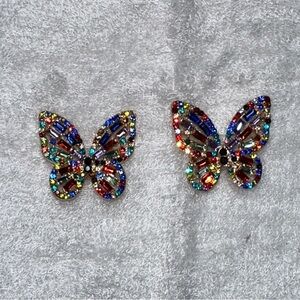 BUTTERFLY GLAM rhinestone earrings